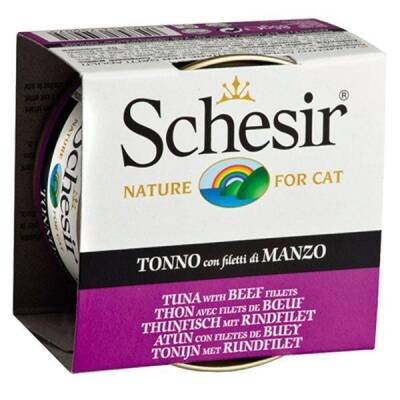 Schesir Jel İçinde Ton Balıklı & Sığır Etli Konserve Kedi Maması 85 gr - 1
