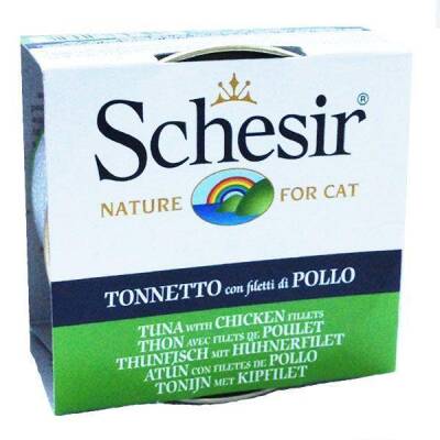 Schesir Jel İçinde Ton Balıklı & Tavuklu Konserve Kedi Maması 85 gr - 1