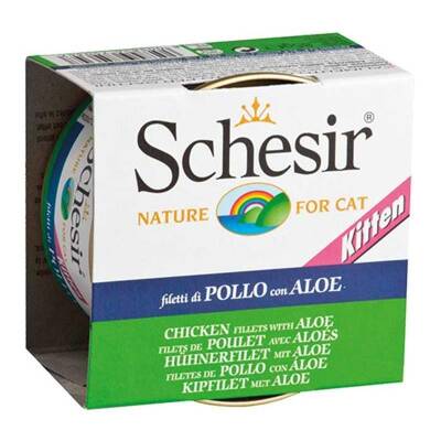 Schesir Kitten Tavuk ve Aloeveralı Yavru Konserve Kedi Maması 85 gr - 1