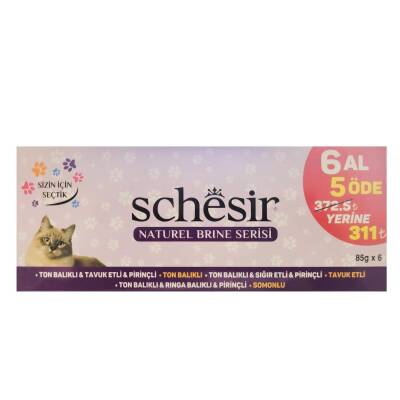 Schesir Naturel Brine Serisi Balıklı ve Tavuklu Yetişkin Kedi Konserve Maması 85 gr (6 AL 5 ÖDE) - 2