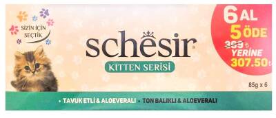 Schesir Tavuk Etli ve Ton Balıklı Yavru Kedi Konserve Maması 85 gr (6 AL 5 ÖDE) - 2