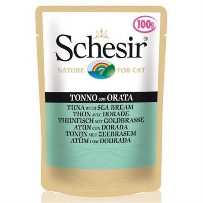 Schesir Pouch Ton Balıklı ve Çipura Kedi Konservesi 100 gr - 1