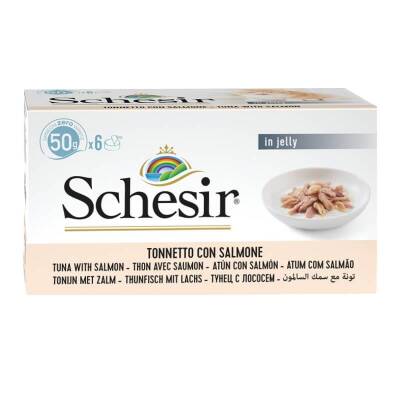 Schesir Ton Balıklı ve Somonlu Yaş Kedi Maması 50 gr (6 AL 5 ÖDE) - 1