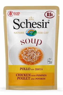 Schesir Yetişkin Kediler İçin Doğal Tavuklu ve Balkabaklı Kedi Çorbası 85 gr - 1
