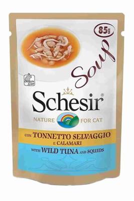 Schesir Yetişkin Kediler İçin Yabani Ton Balıklı ve Balkabaklı Kedi Çorbası 85 gr - 1