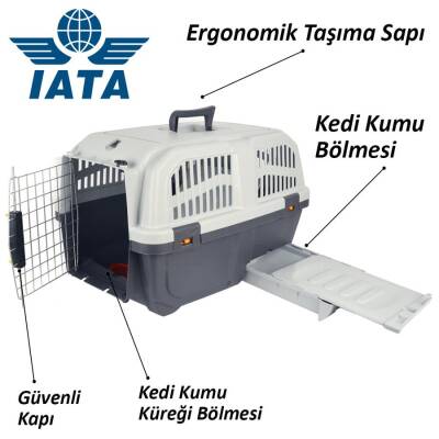 Skudo Iata 3 Kedi Köpek Seyahat Kafesi 60 cm - 1