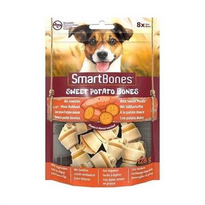 Smartbones Tavuk ve Tatlı Patatesli Mini Düğüm Kemik Köpek Ödülü 128 gr 8 Adet - 1