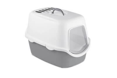 Stefanplast Cathy Filter Beyaz/Gri Kedi Tuvaleti 56x40x40 cm - 1