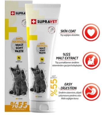 Supravet Anti Hairball Kediler İçin Malt Macun 30 gr - 1