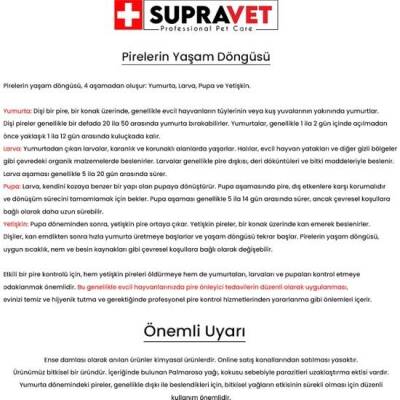 Supravet Büyük Irk Köpek Deri ve Tüy Bakım Yağı; Bit, Pire, Kene Dış Parazit Ense Damlası 20-40 kg (5 ml) - 2