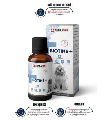 Supravet Plus + B For Dogs Biotine Damla 100 ml + Zinc + Multi Vitamin (Köpekler Için Tüy Sağlığı Damlası) - 1