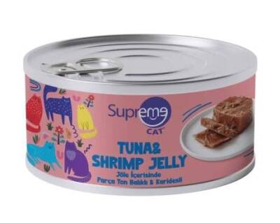 Supreme Cat Jöleli Parça Etli Ton Balık Ve Karidesli Kedi Konservesi 85 gr - 1