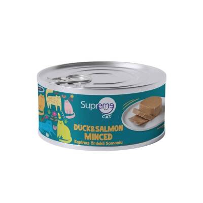 Supreme Cat Kıyılmış Ördek ve Somonlu Kedi Konservesi 85 gr - 1