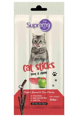 Supreme Cat Sığır Etli ve Elmalı Kedi Ödül Çubuğu 3 X 5 gr - 1