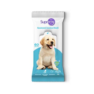 Supreme Hipoalerjenik Kokusuz Köpek Temizleme Mendili 60'lı - 1