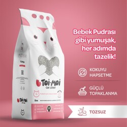 Toi Moi Bebek Pudralı İnce Taneli Topaklanan Bentonit Kedi Kumu 10 lt - 2