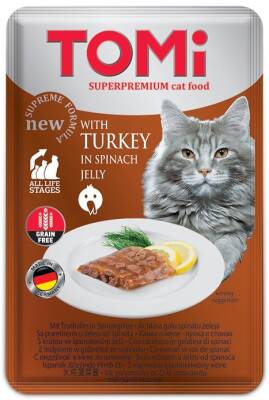 Tomi Kedi Hindi & Ispanak Tahılsız Pouch Mama 100 gr (Pate) - 1