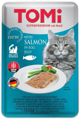 Tomi Kedi Somon ve Yumurta Tahılsız Pouch Mama 100 gr (Pate) - 1