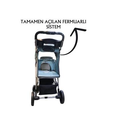 Tommy Evcil Hayvan Arabası 65x45x95cm Gri Max 15kg - 3