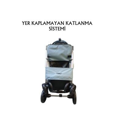 Tommy Evcil Hayvan Arabası 65x45x95cm Gri Max 15kg - 4
