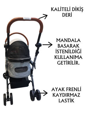 Tommy Evcil Hayvan Arabası 76, 5 X 48 X 99 cm Gri Max 15 kg - 2