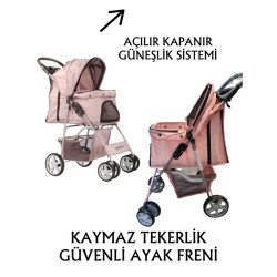 Tommy Evcil Hayvan Arabası 82x46x99cm Pembe Max 15 Kg - 2