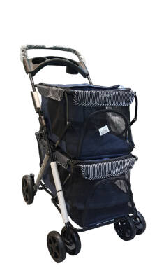 Tommy İki Katlı Evcil Hayvan Arabası 85 X 51 X 100cm Lacivert Max 10 kg + 10 kg - 1