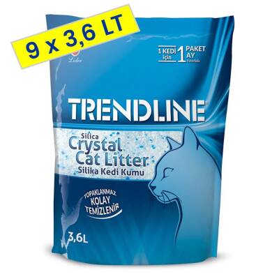Trendline Süper Emici Tozsuz Silika Kristal Kedi Kumu 3,6 lt 1,4 kg (9 Adet) - 1