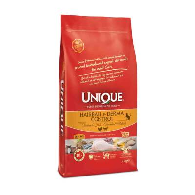 Unique Hairball Derma Tavuklu Balıklı Yetişkin Kedi Maması 2 kg - 1