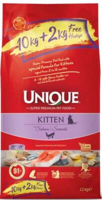 Unique Kitten Somonlu Yavru Kedi Maması 10 kg + 2 kg - 1