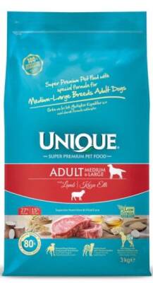 Unique Medium Large Adult Kuzu Etli Yetişkin Köpek Maması 3 kg - 1