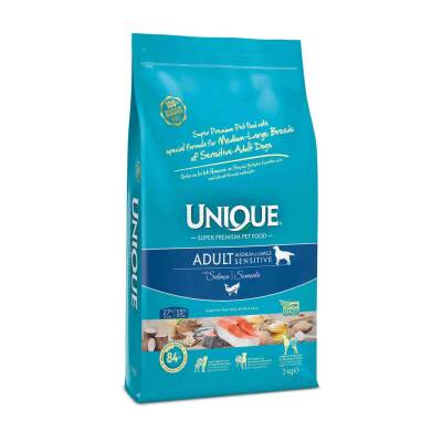 Unique Medium Large Orta ve Büyük Irk Somonlu Hamsili Yetişkin Köpek Maması 3 kg - 1