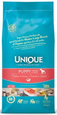 Unique Medium Large Puppy Somonlu Hamsili Yavru Köpek Maması 15 kg - 1