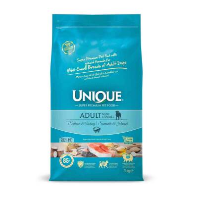Unique Mini Adult Küçük Irk Somonlu Hamsili Yetişkin Köpek Maması 3 kg - 1