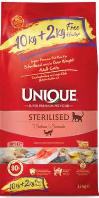 Unique Sterilised Kısırlaştırılmış Somonlu Yetişkin Kedi Maması 10 kg + 2 kg - 1
