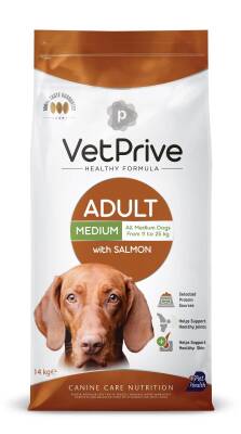 Vet Prive Adult Orta Irk Somonlu Etli Yetişkin Köpek Maması 14 kg - 1