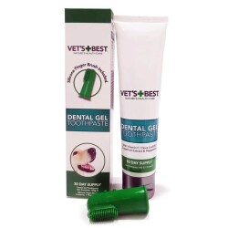 Vet's Best Aloe Vera ve Nane Özlü Köpek Diş Macunu 100 gr + Silikon Parmak Diş Fırçası Hediye - Vet's Best