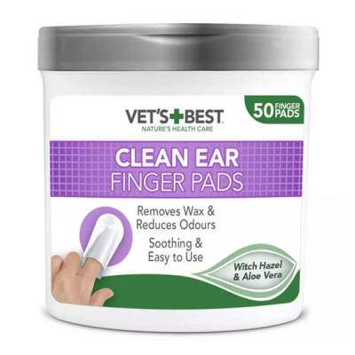 Vet's Best Kedi ve Köpekler İçin Fındık ve Aloe Vera Özlü Kulak Temizleme Pedi 50'li - 1