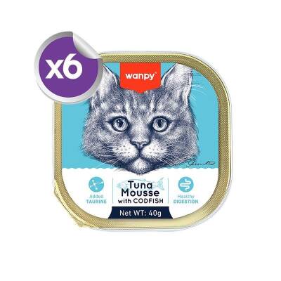 Wanpy Alutray Ton Balıklı ve Tavuklu Pate Yetişkin Kedi Konservesi 6 X 40 gr - 1