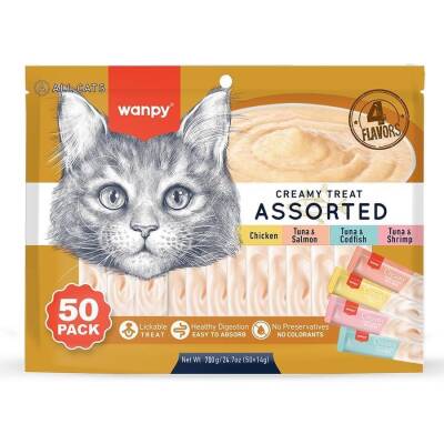 Wanpy Kedi Ödül Çubuğu Sıvı Karışık Paket 50 Adet X 14 gr - 2