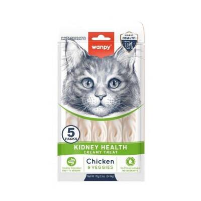 Wanpy Kidney Health Tavuklu ve Sebzeli Krema Kedi Ödülü 5x14 Gr - 1