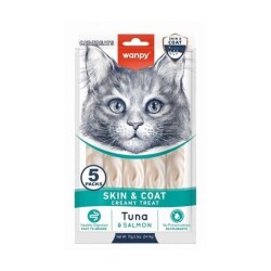 Wanpy Skin&Coat Ton Balığı ve Somonlu Sıvı Krema Kedi Ödülü 5x14 Gr - Wanpy
