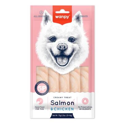 Wanpy Somonlu Tavuklu Krema Köpek Ödülü 5 X 14 gr - 1