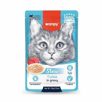 Wanpy Stew Gravy Pocuh Ton Balıklı Yetişkin Yaş Kedi Maması 70 gr - 1