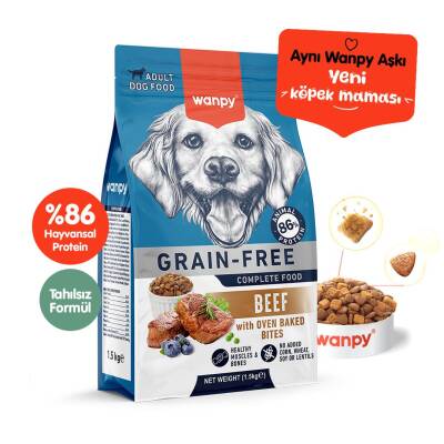 Wanpy Tahılsız Sığır Yetişkin Köpek Kuru Maması 1,5 kg - 1