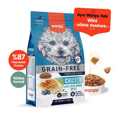 Wanpy Tahılsız Tavuklu Yavru Köpek Kuru Maması 1,5 kg - 1