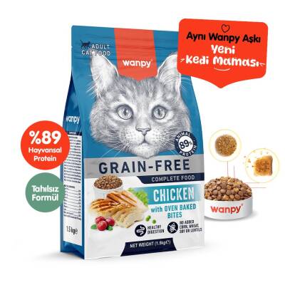 Wanpy Tahılsız Tavuklu Yetişkin Kedi Kuru Maması 1,5 Kg - 1