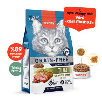 Wanpy Tahılsız Ton Balıklı Yetişkin Kedi Kuru Maması 1,5 kg - 1