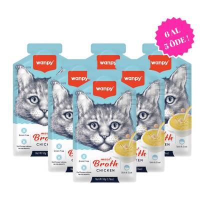Wanpy Tavuk Etli Kedi Çorbası 50 gr (6 AL 5 ÖDE) - 1