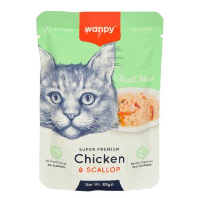 Wanpy Tavuklu Deniz Taraklı Yaş Kedi Maması 85 gr - 1